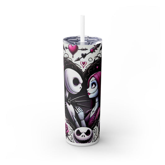 Valentines Love Skinny Tumbler with Straw, 20oz