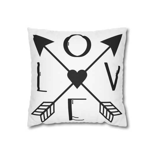 LOVE Spun Polyester Square Pillowcase