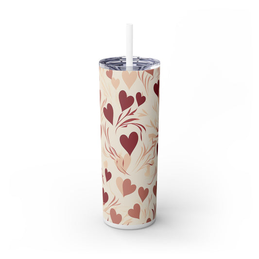 Windy Hearts Skinny Tumbler with Straw, 20oz