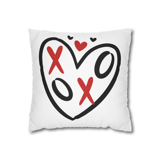 XOXO Heart Spun Polyester Square Pillowcase